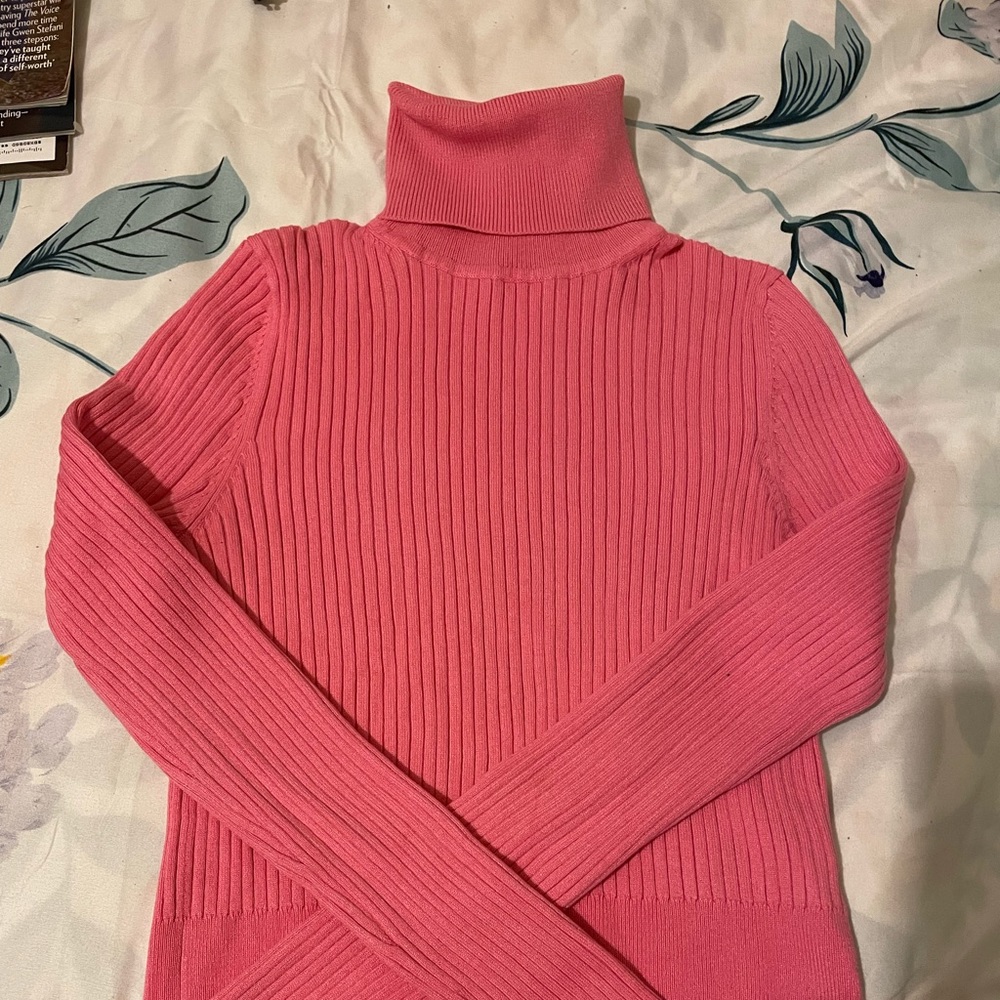 ZARA pink ribbed turtle neck